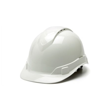 Pyramex - Ridgeline Hard Hat - White-Ridgeline Vented Cap Style 4 Pt Ratchet Suspension HP44110V